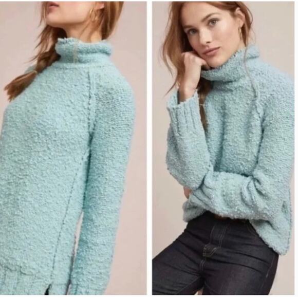 Moth Anthropologie Popcorn Mock Neck Boucle Sweater XS Womens - Picture 1 of 4